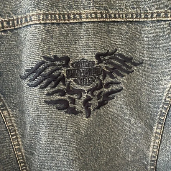 Vintage Harley Davidson womens Jeans Jacket Size S - rare vintage find - Picture 10 of 12